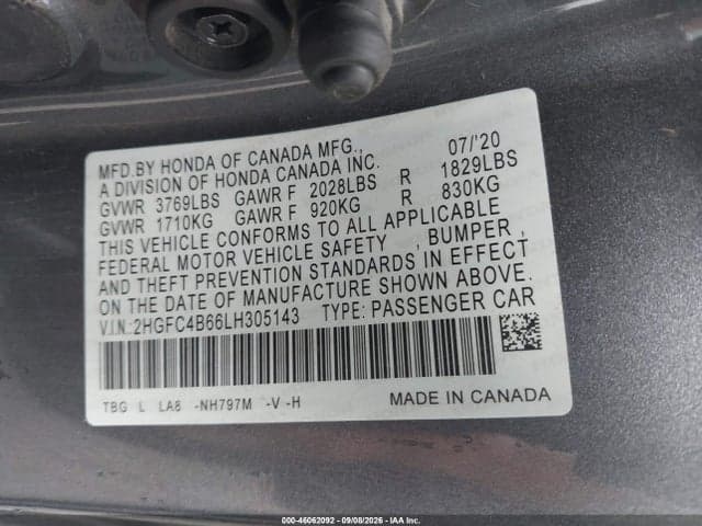 2020 HONDA CIVIC LX 9