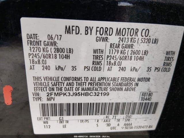 2017 FORD EDGE SEL 9