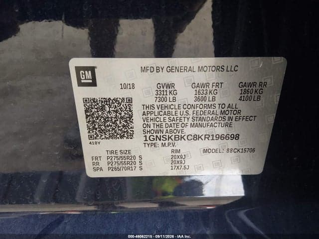 2019 CHEVROLET TAHOE LT 9