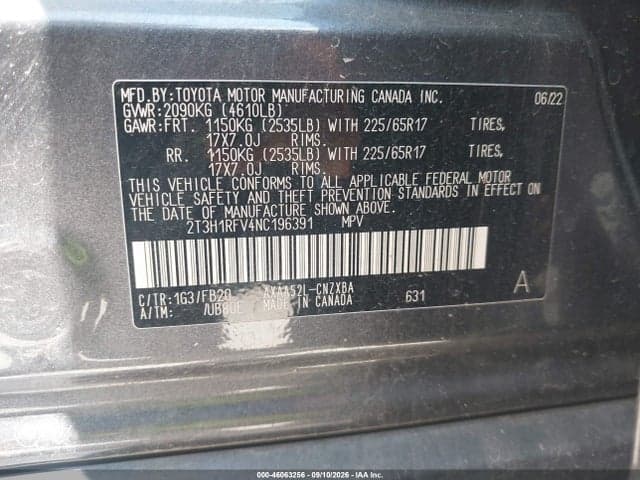 2022 TOYOTA RAV4 LE 9