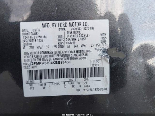 2019 FORD EDGE SEL 9