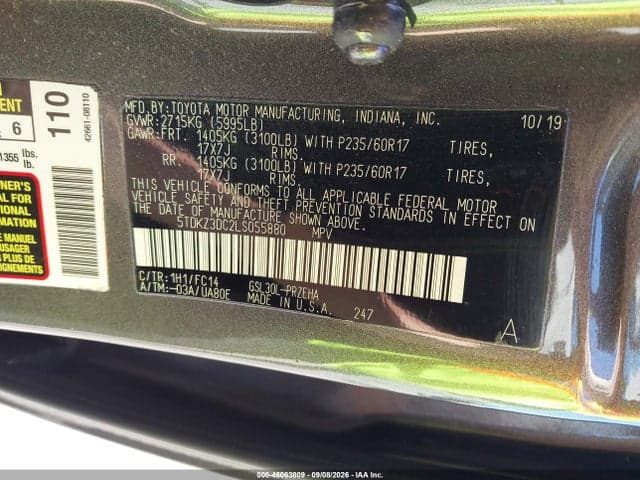 2020 TOYOTA SIENNA LE 9