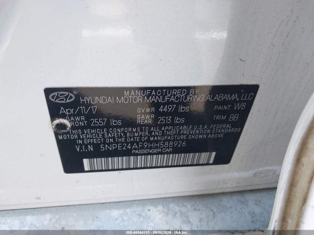 2017 HYUNDAI SONATA SE 9