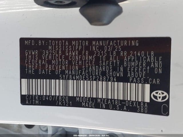 2025 TOYOTA COROLLA LE 9
