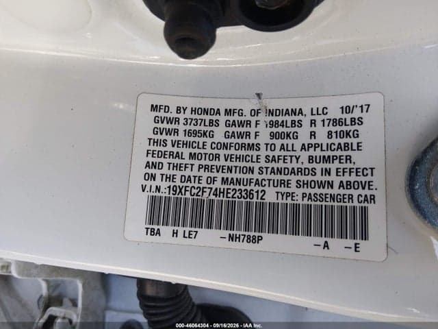 2017 HONDA CIVIC EX 9