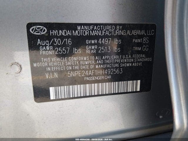 2017 HYUNDAI SONATA 9