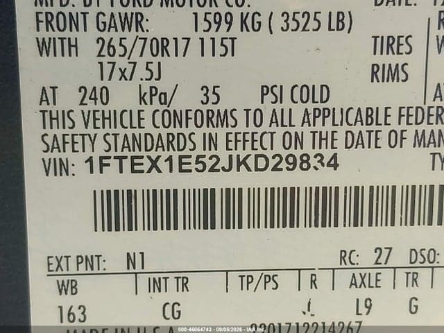 2018 FORD F-150 XL 9