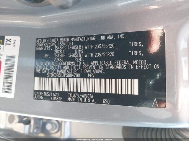 2023 TOYOTA HIGHLANDER PLATINUM 9