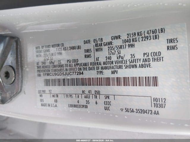 2018 FORD ESCAPE SE 9