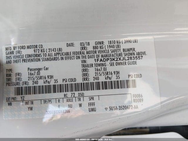 2018 FORD FOCUS SE 9