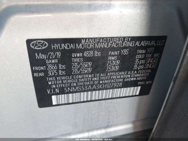 2019 HYUNDAI SANTA FE LIMITED 2.0T 9