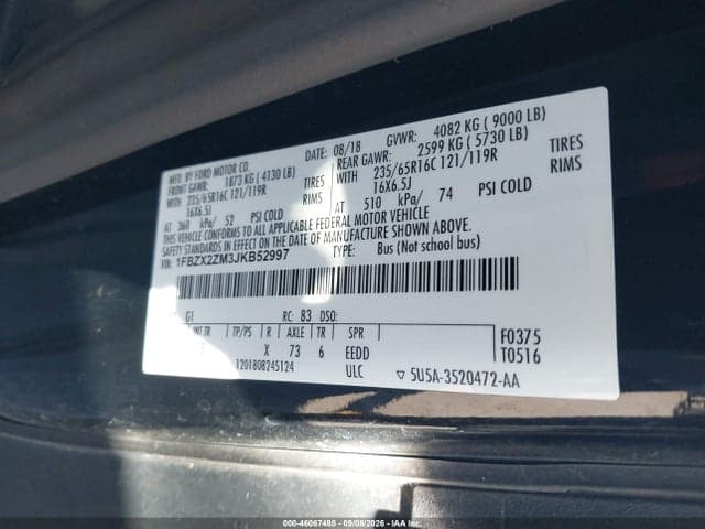 2018 FORD TRANSIT-350 XL 9