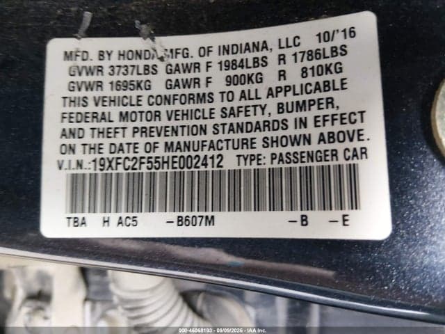 2017 HONDA CIVIC LX 9