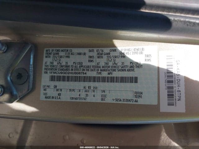 2017 FORD ESCAPE SE 9