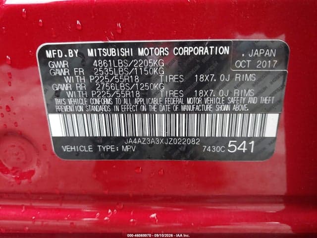 2018 MITSUBISHI OUTLANDER LE 9