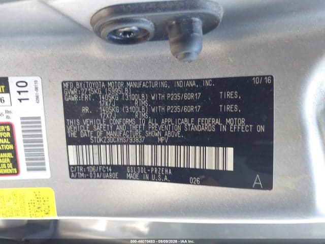 2017 TOYOTA SIENNA LE 8 PASSENGER 9