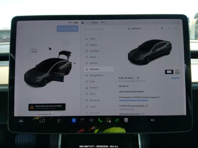 2019 TESLA MODEL 3 LONG RANGE/MID RANGE/STANDARD RANGE/STANDARD RANGE PLUS 7