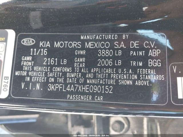 2017 KIA FORTE LX 9