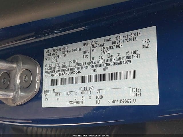 2022 FORD ESCAPE S 9