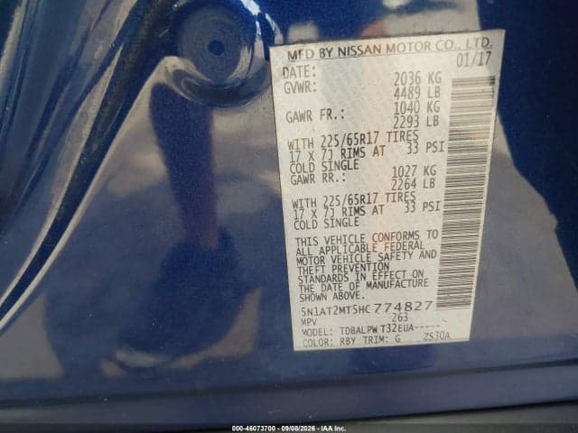 2017 NISSAN ROGUE S 4