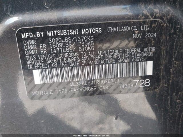 2024 MITSUBISHI MIRAGE ES/LE 9