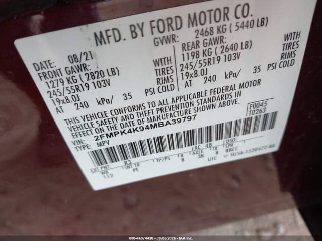 2021 FORD EDGE TITANIUM 9