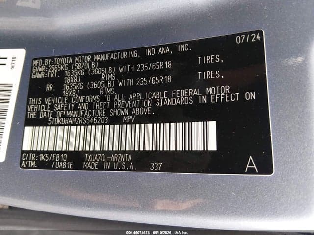 2024 TOYOTA HIGHLANDER LE 9