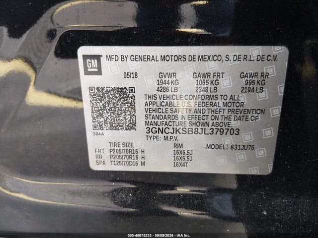 2018 CHEVROLET TRAX LS 9