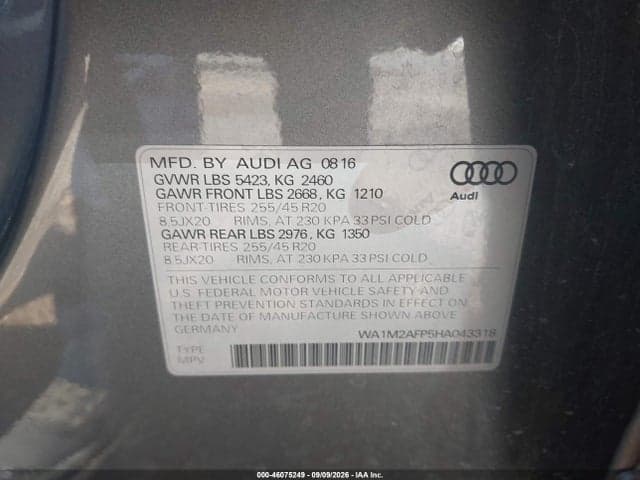 2017 AUDI Q5 2.0T PREMIUM 7