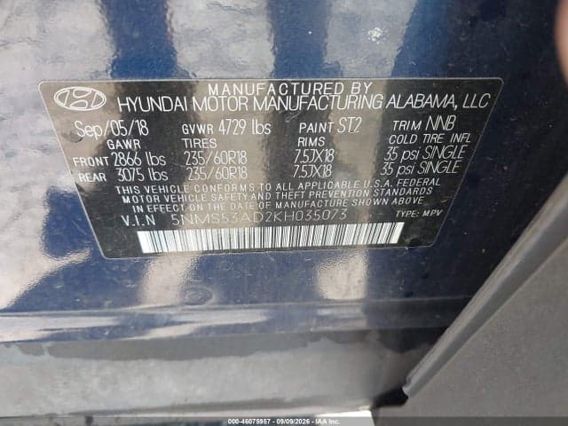 2019 HYUNDAI SANTA FE ULTIMATE 9