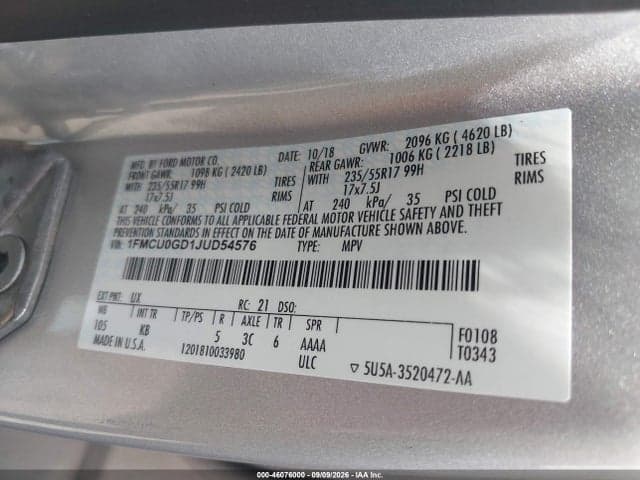 2018 FORD ESCAPE SE 9