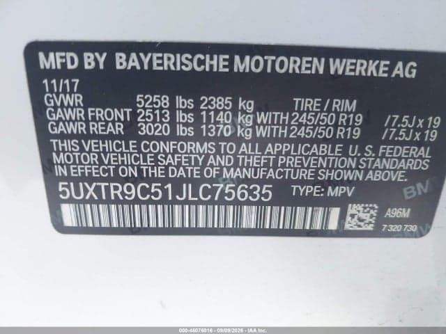 2018 BMW X3 XDRIVE30I 5