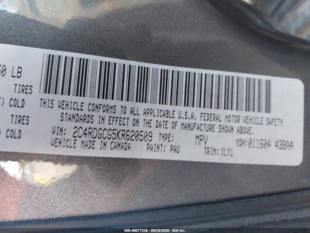 2019 DODGE GRAND CARAVAN SXT 9