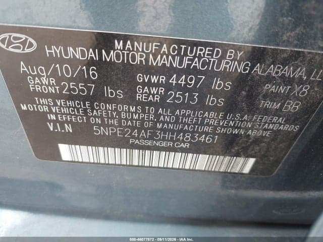 2017 HYUNDAI SONATA SE 10