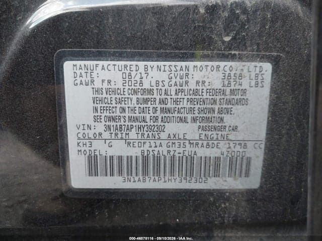 2017 NISSAN SENTRA SR 9