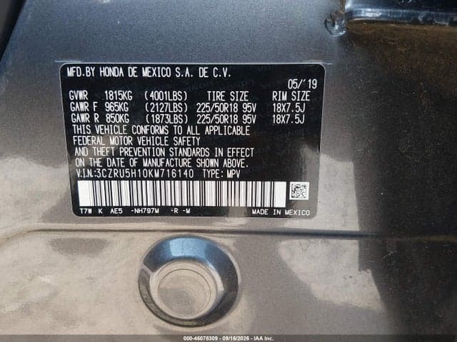 2019 HONDA HR-V SPORT 9