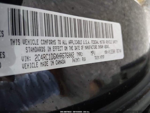 2017 CHRYSLER PACIFICA TOURING 9