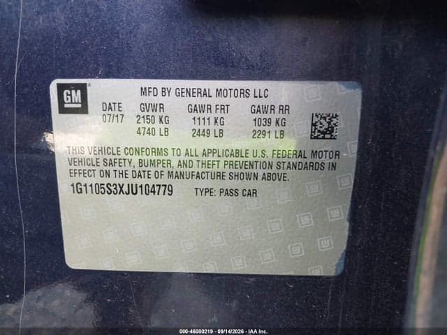 2018 CHEVROLET IMPALA 1LT 9