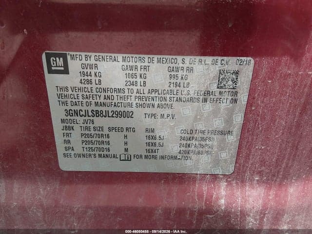 2018 CHEVROLET TRAX LT 9