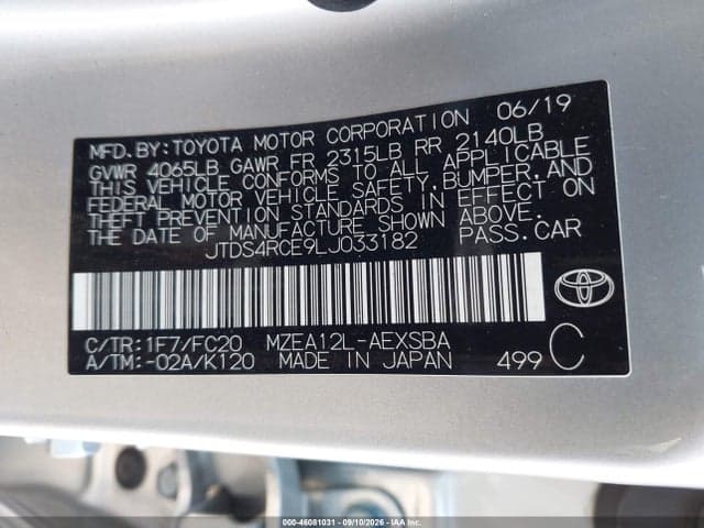 2020 TOYOTA COROLLA SE 9