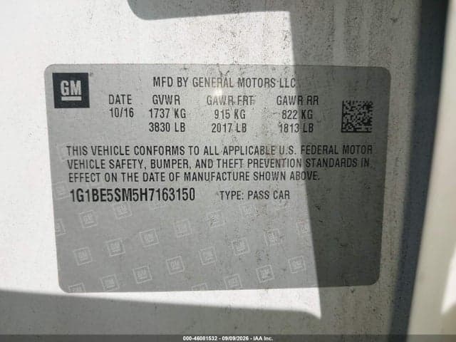 2017 CHEVROLET CRUZE LT AUTO 9