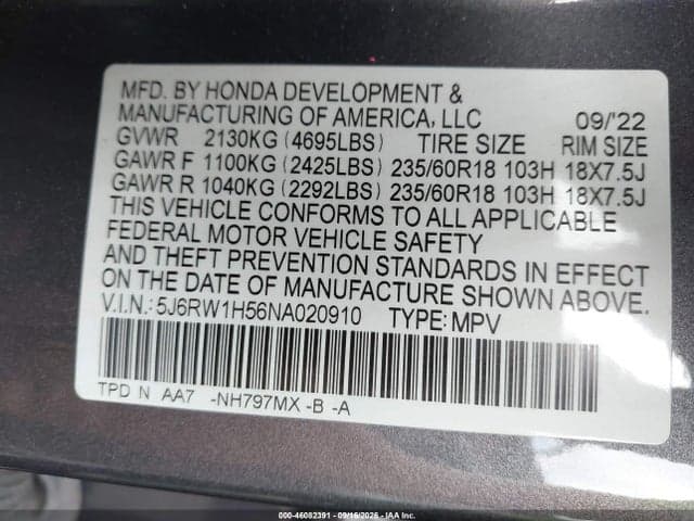 2022 HONDA CR-V 2WD EX 9