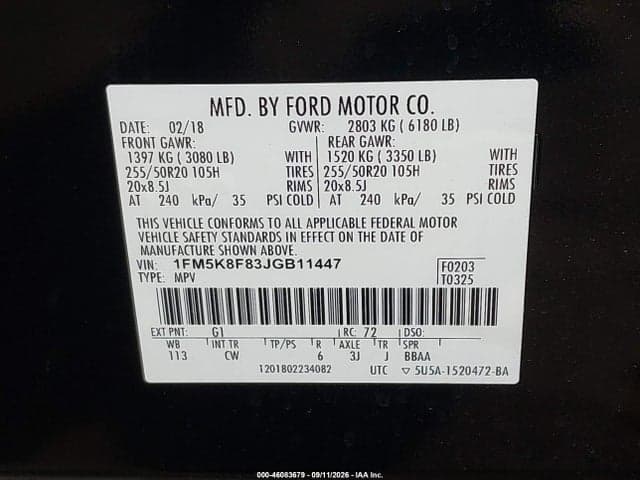 2018 FORD EXPLORER LIMITED 9