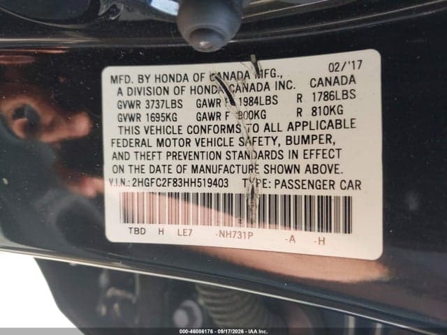 2017 HONDA CIVIC EX 9