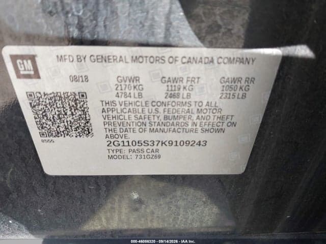 2019 CHEVROLET IMPALA PREMIER 9