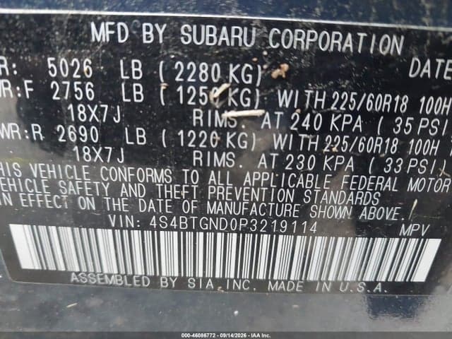 2023 SUBARU OUTBACK LIMITED XT 9