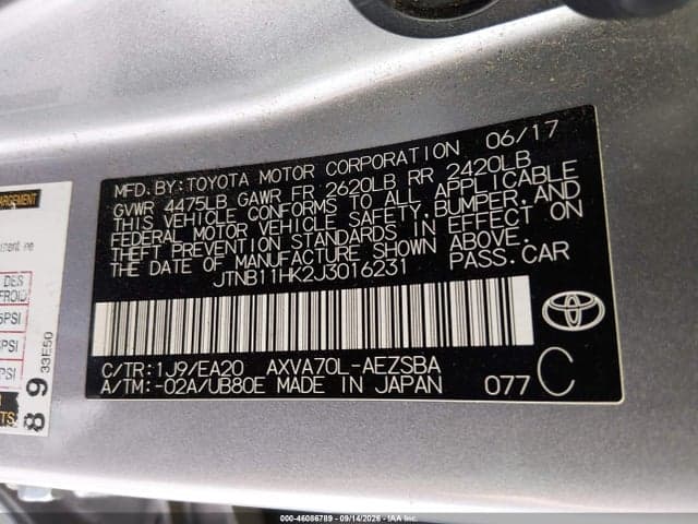 2018 TOYOTA CAMRY SE 9