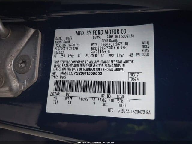 2022 FORD TRANSIT CONNECT XL 9