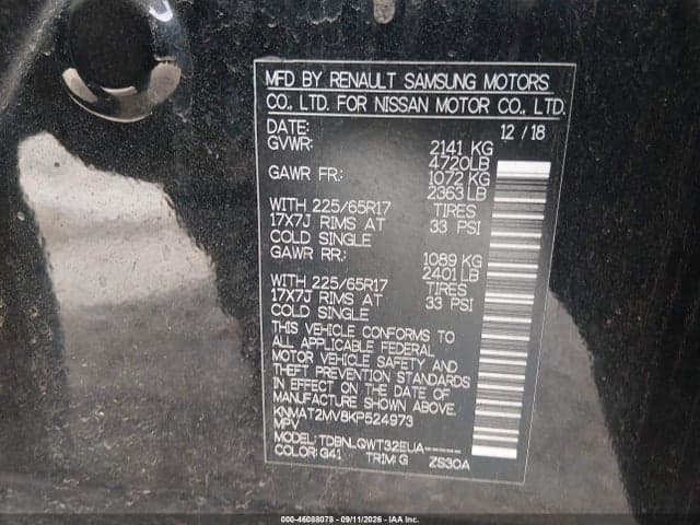 2019 NISSAN ROGUE SV 9
