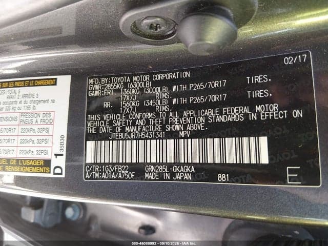 2017 TOYOTA 4RUNNER SR5 9